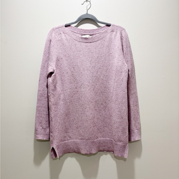 LOFT • Women’s Cotton Blend Purple Speckle Pullover Sweater Size Large - Picture 1 of 6